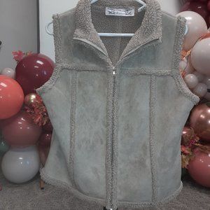 Tiara Tan Suede Vest with Fleece Lining